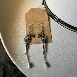Handmade Pistol and Bullet Earrings